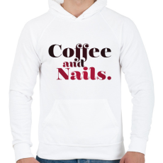 PRINTFASHION Coffee and nails. - Férfi kapucnis pulóver - Fehér