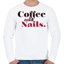 PRINTFASHION Coffee and nails. - Férfi pulóver - Fehér férfi pulóver, kardigán