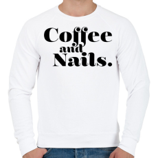 PRINTFASHION Coffee and Nails - Kávé és körmök - Férfi pulóver - Fehér