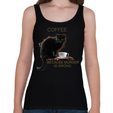 PRINTFASHION Coffee because murder is wrong - Női atléta - Fekete