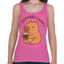PRINTFASHION Coffee? Capy? - Női atléta - Rózsaszín női trikó