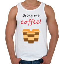 PRINTFASHION coffee - Férfi atléta - Fehér atléta, trikó