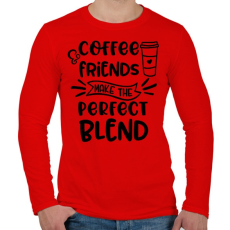 PRINTFASHION Coffee Friends - Férfi hosszú ujjú póló - Piros