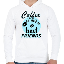 PRINTFASHION coffee friends - Férfi kapucnis pulóver - Fehér női pulóver, kardigán