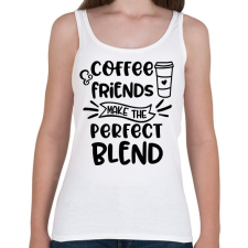 PRINTFASHION Coffee Friends - Női atléta - Fehér női trikó