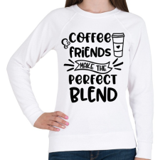 PRINTFASHION Coffee Friends - Női pulóver - Fehér női pulóver, kardigán