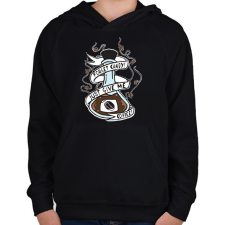 PRINTFASHION coffee.halloween - Gyerek kapucnis pulóver - Fekete gyerek pulóver, kardigán