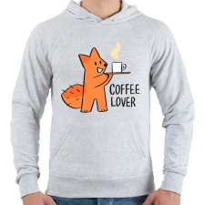 PRINTFASHION Coffee Lover - Férfi kapucnis pulóver - Sport szürke férfi pulóver, kardigán