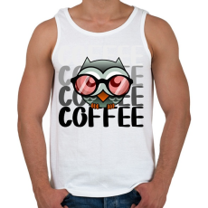 PRINTFASHION coffee owl - Férfi atléta - Fehér
