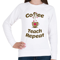 PRINTFASHION coffee_teach_repeat - Női pulóver - Fehér