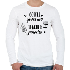 PRINTFASHION Coffee- Teacher - Férfi hosszú ujjú póló - Fehér férfi póló