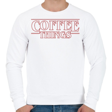 PRINTFASHION Coffee Things - Férfi pulóver - Fehér férfi pulóver, kardigán