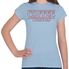 PRINTFASHION Coffee Things - Női póló - Világoskék