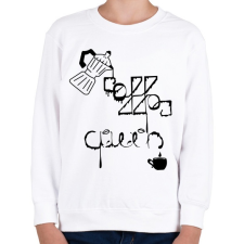 PRINTFASHION CoffeeQueenBlack - Gyerek pulóver - Fehér gyerek pulóver, kardigán