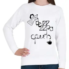 PRINTFASHION CoffeeQueenBlack - Női pulóver - Fehér női pulóver, kardigán