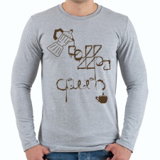PRINTFASHION CoffeeQueenBrown - Férfi hosszú ujjú póló - Sport szürke férfi póló
