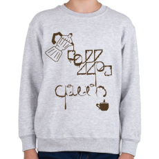 PRINTFASHION CoffeeQueenBrown - Gyerek pulóver - Sport szürke
