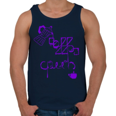 PRINTFASHION CoffeeQueenPurple - Férfi atléta - Sötétkék