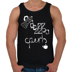 PRINTFASHION CoffeeQueenWhite - Férfi atléta - Fekete