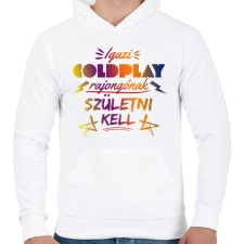 PRINTFASHION COLDPLAY rajongó - Férfi kapucnis pulóver - Fehér férfi pulóver, kardigán