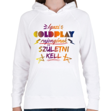 PRINTFASHION COLDPLAY rajongó - Női kapucnis pulóver - Fehér női pulóver, kardigán