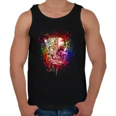 PRINTFASHION colored skull - Férfi atléta - Fekete