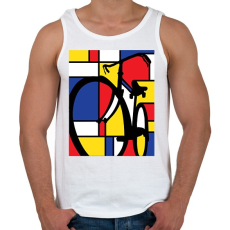 PRINTFASHION Colorful Bike - Férfi atléta - Fehér