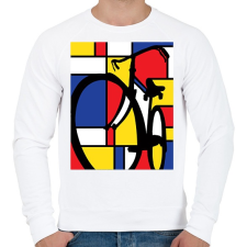 PRINTFASHION Colorful Bike - Férfi pulóver - Fehér férfi pulóver, kardigán
