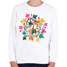 PRINTFASHION Colorful leaves - Gyerek pulóver - Fehér gyerek pulóver, kardigán