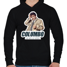 PRINTFASHION Columbo - Csak még egy kérdés - Férfi kapucnis pulóver - Fekete