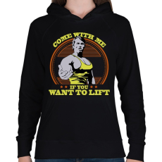 PRINTFASHION Come with Arnold! - Női kapucnis pulóver - Fekete