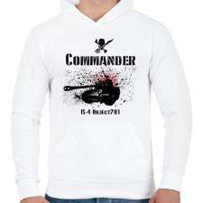 PRINTFASHION commander is-4 - Férfi kapucnis pulóver - Fehér férfi pulóver, kardigán