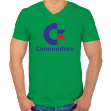 PRINTFASHION Commodore - Férfi V-nyakú póló - Zöld férfi póló