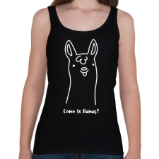 PRINTFASHION Como te llamas - Női atléta - Fekete női trikó