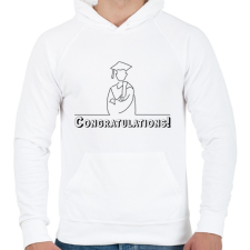 PRINTFASHION Congratulations! - Diplomás minta - Férfi kapucnis pulóver - Fehér női pulóver, kardigán