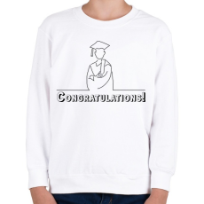 PRINTFASHION Congratulations! - Diplomás minta - Gyerek pulóver - Fehér