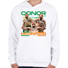PRINTFASHION Conor McGregor - Gyerek kapucnis pulóver - Fehér