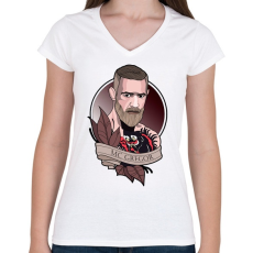 PRINTFASHION Conor McGregor - Női V-nyakú póló - Fehér