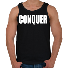 PRINTFASHION Conquer - Férfi atléta - Fekete atléta, trikó