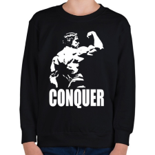 PRINTFASHION Conquer - Gyerek pulóver - Fekete gyerek pulóver, kardigán