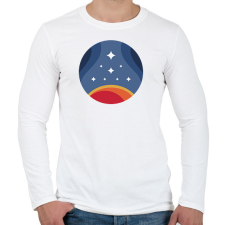 PRINTFASHION Constellation Starfield - Férfi hosszú ujjú póló - Fehér férfi póló