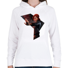 PRINTFASHION Control - Női kapucnis pulóver - Fehér női pulóver, kardigán