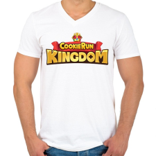 PRINTFASHION Cookie Run Kingdom - Logo - Férfi V-nyakú póló - Fehér férfi póló