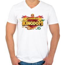 PRINTFASHION Cookie Run Kingdom - Logo - Férfi V-nyakú póló - Fehér férfi póló