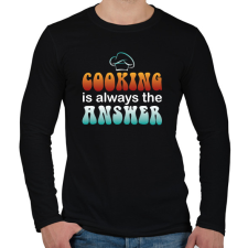 PRINTFASHION Cooking is always the answer - Férfi hosszú ujjú póló - Fekete férfi póló