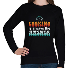 PRINTFASHION Cooking is always the answer - Női pulóver - Fekete női pulóver, kardigán