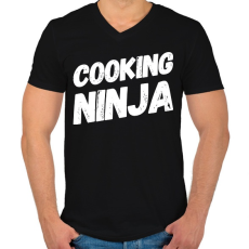 PRINTFASHION Cooking ninja - Férfi V-nyakú póló - Fekete