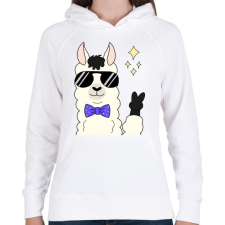 PRINTFASHION cool alpaca - Női kapucnis pulóver - Fehér női pulóver, kardigán