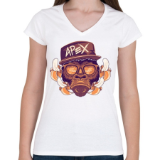 PRINTFASHION Cool Apex - Női V-nyakú póló - Fehér női póló