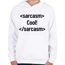 PRINTFASHION Cool! code - black - Gyerek kapucnis pulóver - Fehér gyerek pulóver, kardigán